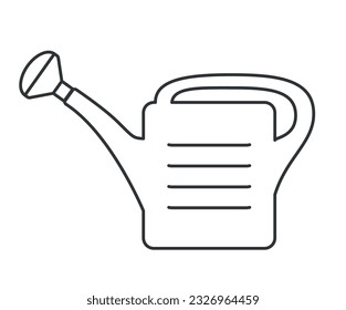 El riego puede enmarcar un vector de línea simple, un contorno. El riego de los jardines puede ser logotipo, símbolo, APP. Aislado sobre fondo blanco. EPS10 ilustrador