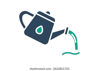 Watering can icon. solid icon style. icon related watering. agriculture elements vector illustration
