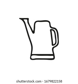 Watering can icon template. Irrigation symbol vector sign isolated on white background. Illustration in doodle style for graphic and web design