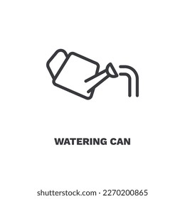 watering can icon. Thin line watering can, can icon from ecology collection. Outline vector isolated on white background. 