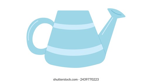 Watering can icon vector flat simple graphic illustration isolated clipart image. Vector blue watering can isolated on a white background. Gardening tools