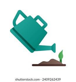 Watering can icon vector in gradient fill style with high vector quality suitable for ui and spring season