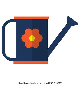The watering can icon, vector illustration flat style design isolated on white. Colorful graphics