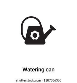 Watering can icon vector isolated on white background, logo concept of Watering can sign on transparent background, filled black symbol