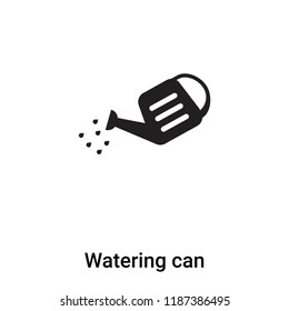 Watering can icon vector isolated on white background, logo concept of Watering can sign on transparent background, filled black symbol