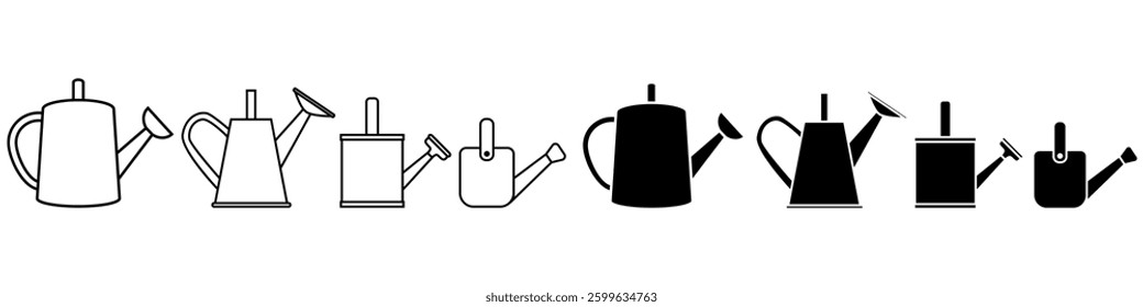 Watering can icon vector set. To water illustration sign collection. Garden symbol or logo.