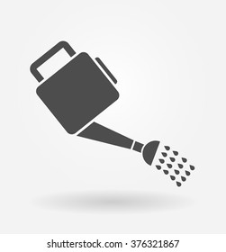 Watering can icon with water drops