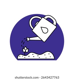 Watering Can icon with white background vector stock illustration