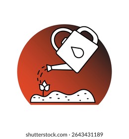 Watering Can icon with white background vector stock illustration