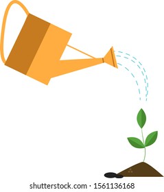 La lata de riego, ilustración, vector sobre fondo blanco.