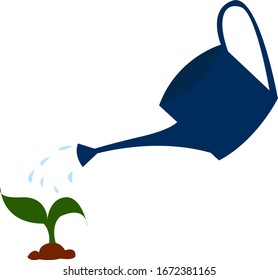 El riego puede, ilustración, vector sobre fondo blanco.