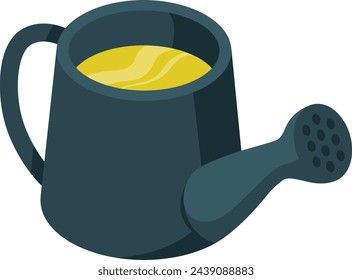 Watering can, illustration, vector on white
background. Tool for manual operation
room and household plants. Watering can
for watering trees, shrubs and garden
plants. A tool for gardening.