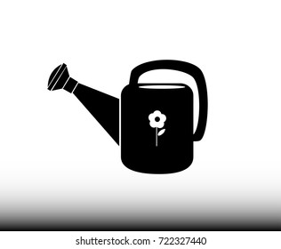 Watering can irrigation icon.- Illustration,summer, garden tool, Cold Drink, Dirt, Drop,Pouring, Plant