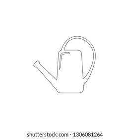 watering can irrigation. simple flat vector icon illustration. outline line symbol - editable stroke