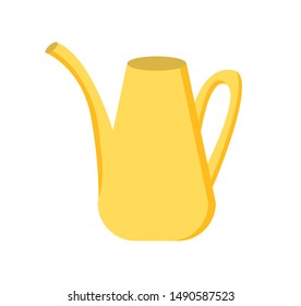 Watering can isolated metal vessel to pour plants for growth. Vector agriculture tool, pot with water, gardening instrument in flat design cartoon style