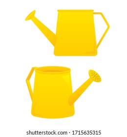 Watering can isolated on white background. Vector illustration of garden tools.