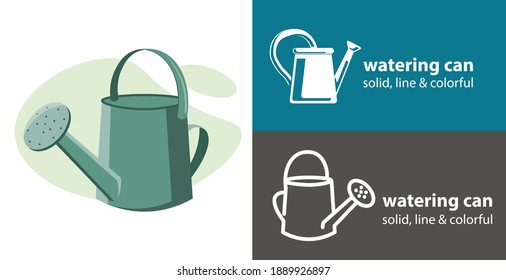 el riego puede aislar el icono plano vectorial. elemento de diseño sólido de línea de planta