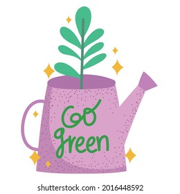 watering can leaf, go green isolated icon