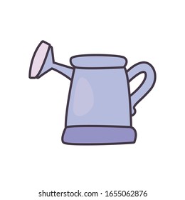 Watering can line and fill style icon design, Gardening garden planting nature ecology outdoors and floral theme Vector illustration