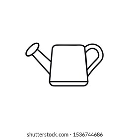 Watering can line icon for web and mobile, modern minimalistic flat design. Vector black icon isolated on white background.