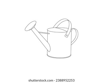 Watering can line icon for web. Vector isolated one single metal garden watering can with handle colorless black and white contour line easy drawing. outline icon set isolated on white background.
