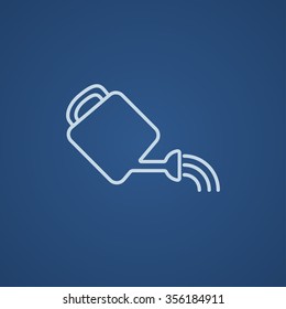 El riego puede alinear iconos para web, móvil e infografía. Icono azul claro del vector aislado en fondo azul.