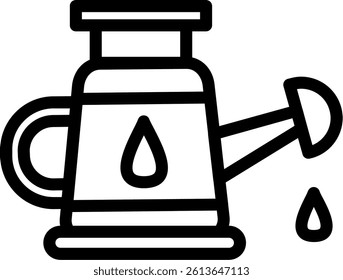 Watering Can Line Vector Icon Design