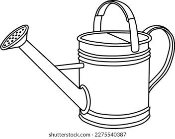 watering can line vector illustration isolated on white background
