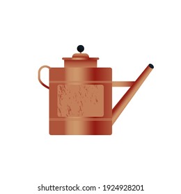 Watering Can. Modern Flat Vector Illustration. Gardening Concept. Social Media Template.
