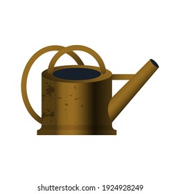 Watering Can. Modern Flat Vector Illustration. Gardening Concept. Social Media Template.