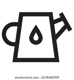 Watering Can Modern Vetor Icon - Modelo de Símbolo de Ilustração Mínima para Web Mobile App UI Design