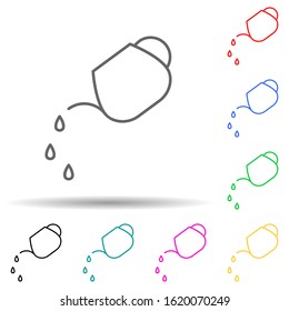 watering can multi color style icon. Simple thin line, outline vector of sprinkler icons for ui and ux, website or mobile application