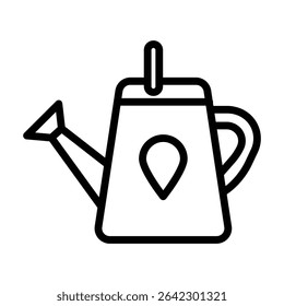 Watering Can Outline bold Vector Icon which can be easily modified or Edited 