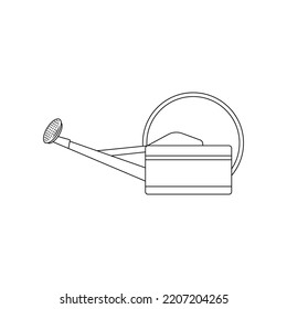 Watering Can Outline Icon Illustration on White Background