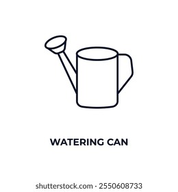 watering can outline icon. Linear vector from ecology concept. Thin line watering can icon isolated on white background