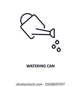 watering can outline icon.  Thin line icon from ecology collection. Editable vector isolated on white background