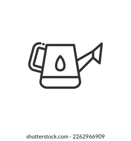 Watering Can Outline Icon Vector Illustration -  Spring Season Icon Concept.