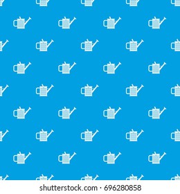 Watering can pattern repeat seamless in blue color for any design. Vector geometric illustration