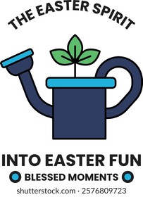 A watering can with a plant in it