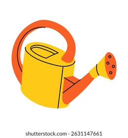 Watering can for watering plants, isolated bright illustration. Humidification. An item for care of agricultural crops. Gardening tools. Suitable for ecology, garden, cleaning, household, packaging