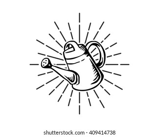 watering can pot gardening equipment tool vector image