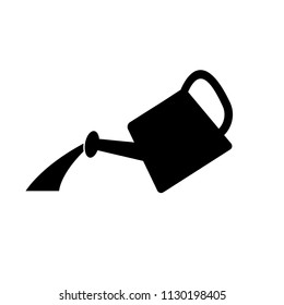 Watering can or pot vector icon, gardening icon