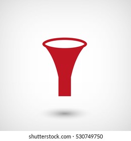 watering can - red vector icon  with shadow