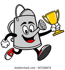Watering Can Running with Trophy