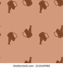 El agua puede ser un patrón sin fisuras. Fondo del jardín. Textura repetida en forma de doodle para tela, papel envolvente, papel pintado, tejido. Ilustración vectorial.