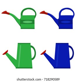Watering can, set of watering cans. Flat design, vector illustration, vector.