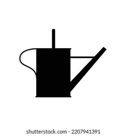 Watering Can Silhouette. Black and White Icon Design Elements on Isolated White Background