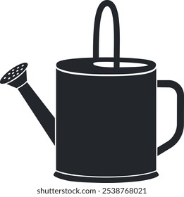 Watering can silhouette vector icon. Gardening tool
