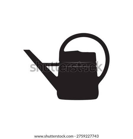 Watering can silhouette vector illustration on white background