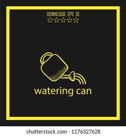 Watering can  sketch vector icon